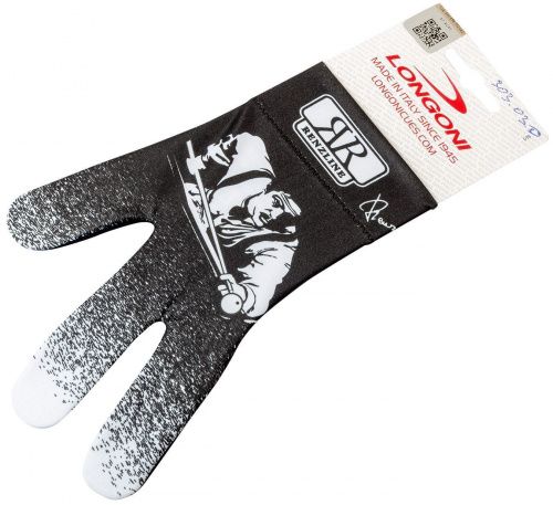Перчатка для бильярда на левую руку черно-белая, серия Renzline, коллекция Renzo Longoni Player
